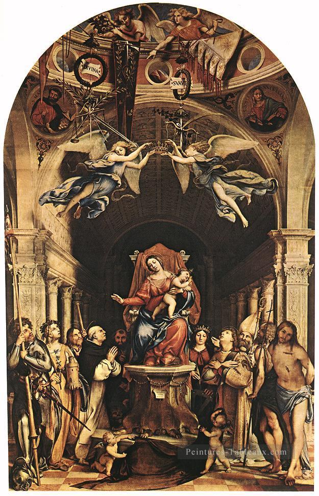 Vierge à l’Enfant et aux Saints 1516 Renaissance Lorenzo Lotto Peintures à l'huile